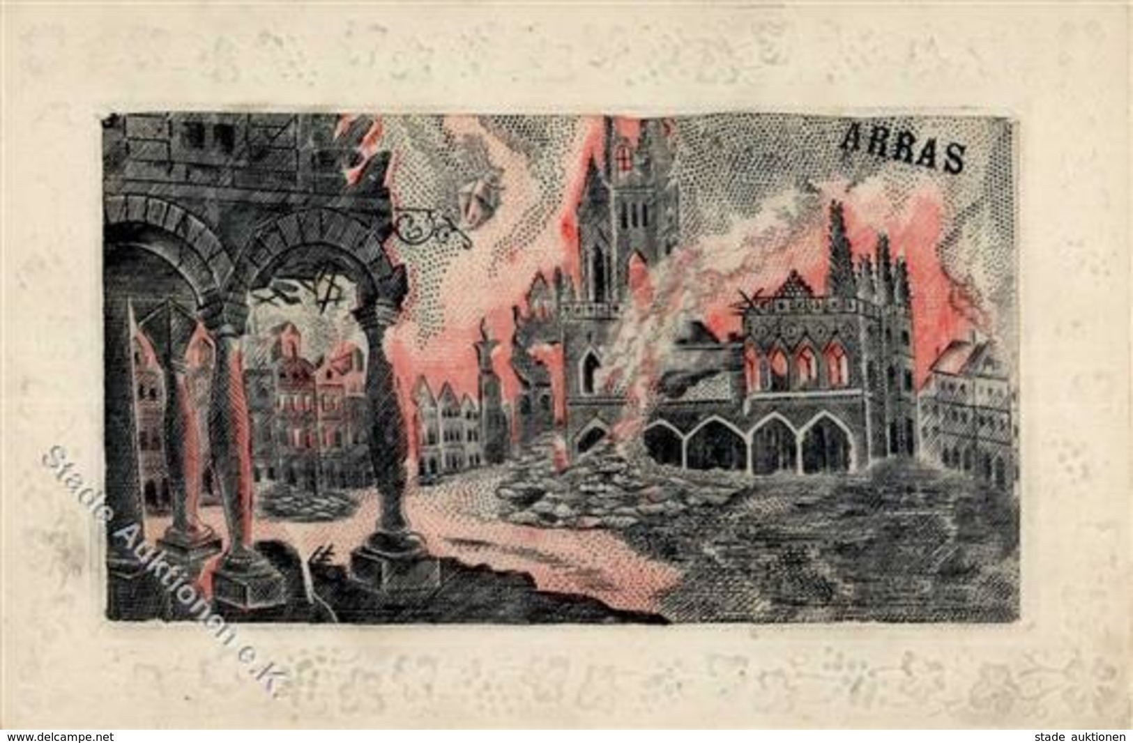 Seide Gewebt Arras Künstlerkarte I-II Soie - Sonstige & Ohne Zuordnung