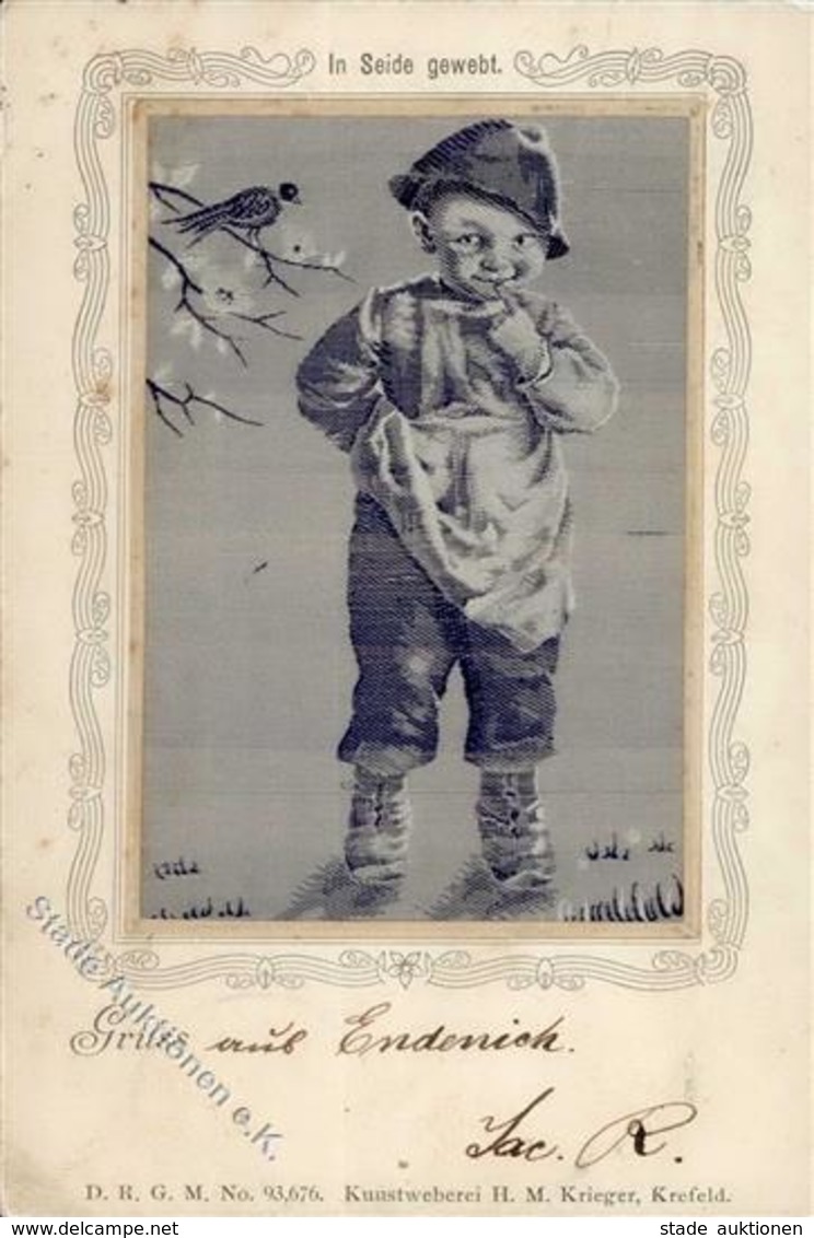 Seide Gewebt Kind  Künstlerkarte 1899 I-II (Marke Entfernt) Soie - Autres & Non Classés