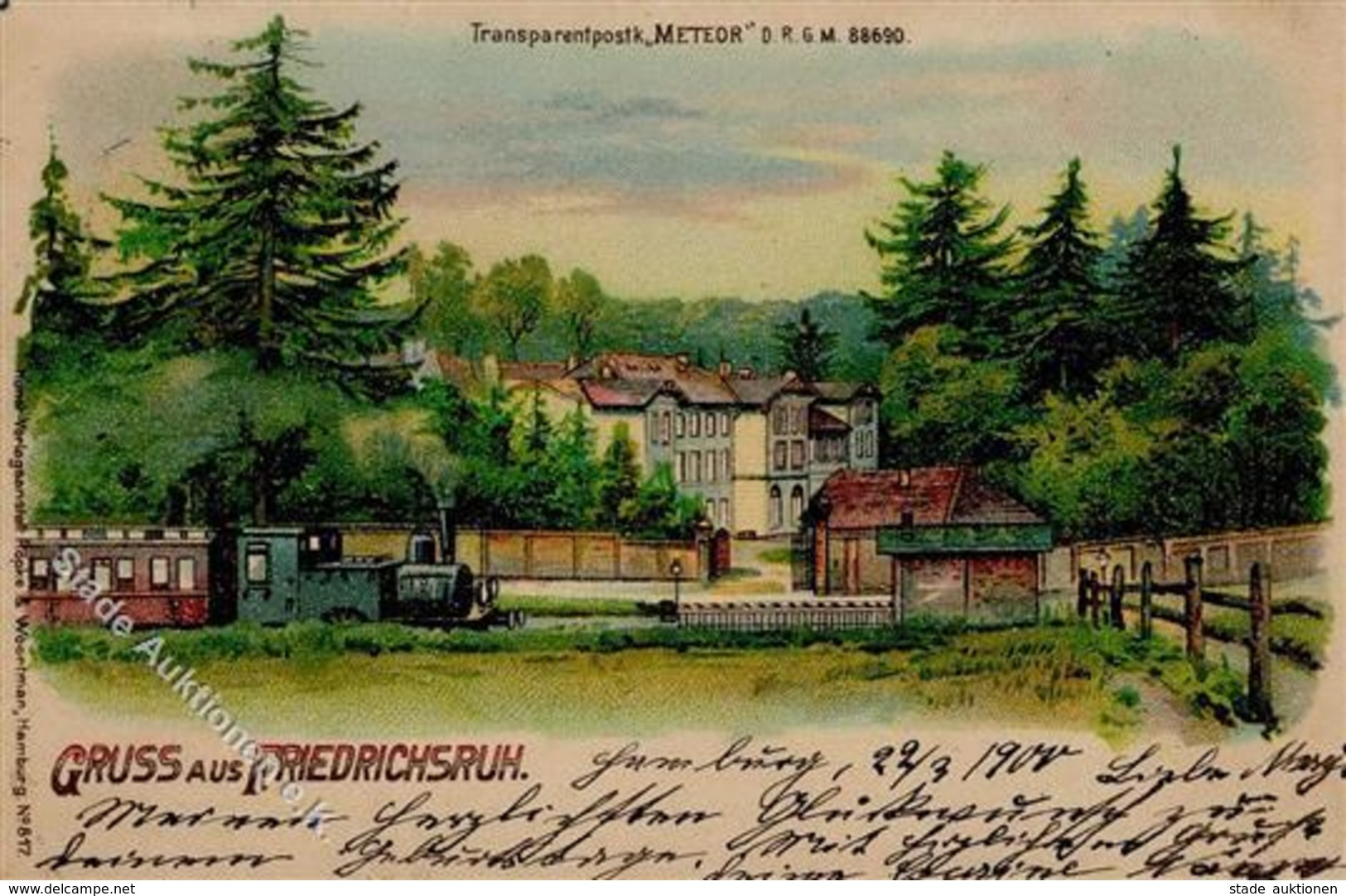 HGL, Verlag Meteor Friedrichsruh (2055) Eisenbahn  1900 I-II Chemin De Fer - Hold To Light