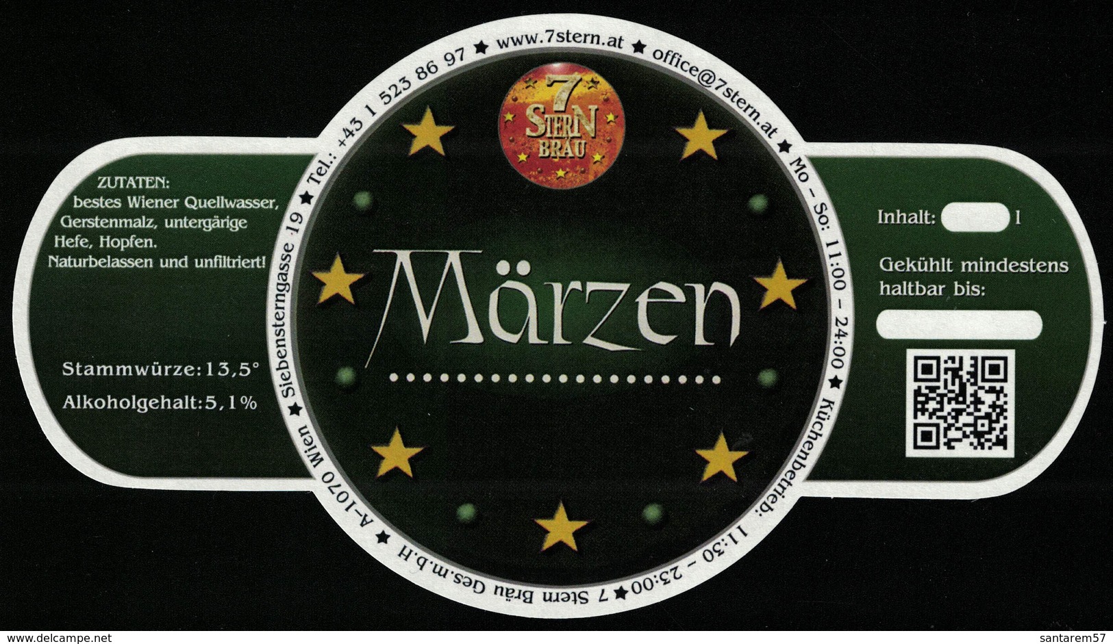 Autriche Etiquette Bière Beer Label 7 Stern Bräu Märzen - Cerveza