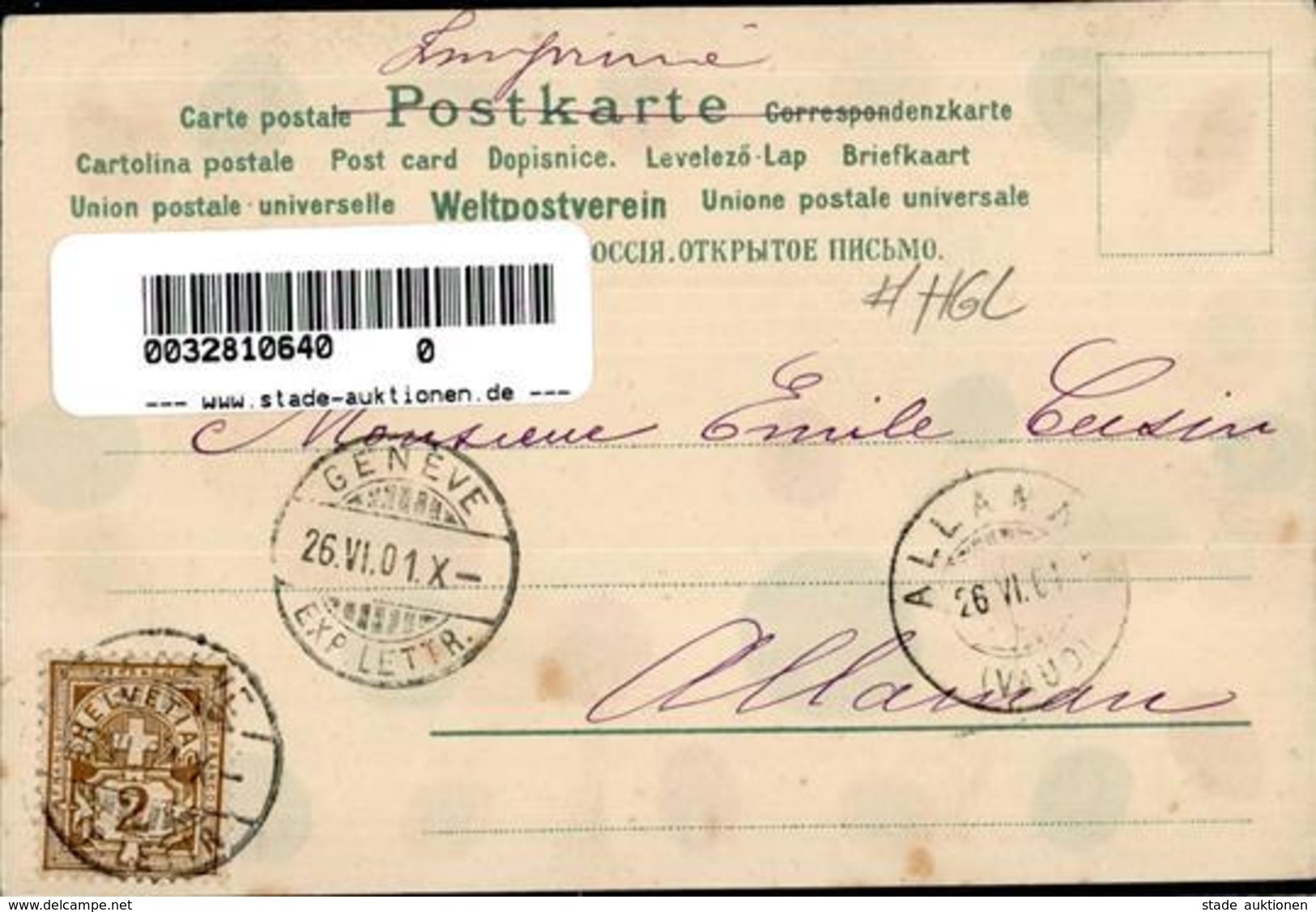 HGL, Verlag Meteor Küken Hasen Personifiziert Ostern 1901 I-II Paques - Halt Gegen Das Licht/Durchscheink.