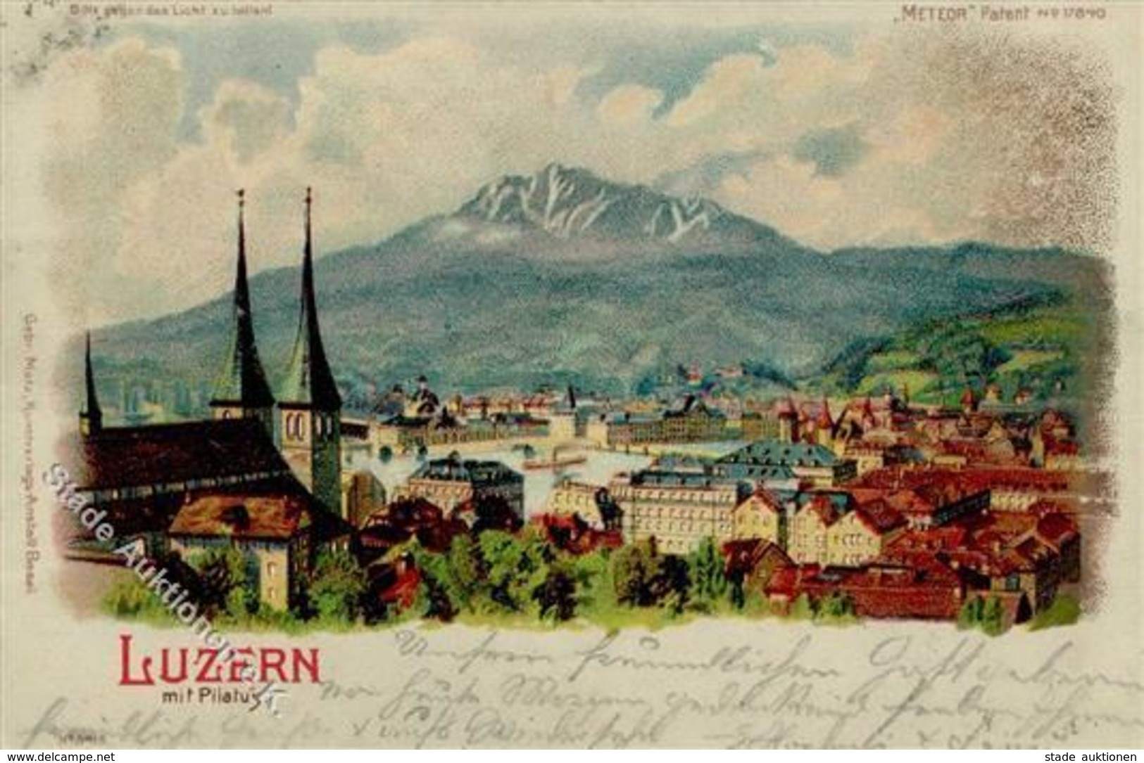 HGL, Verlag Meteor Luzern Künstlerkarte 1904 I-II - Hold To Light