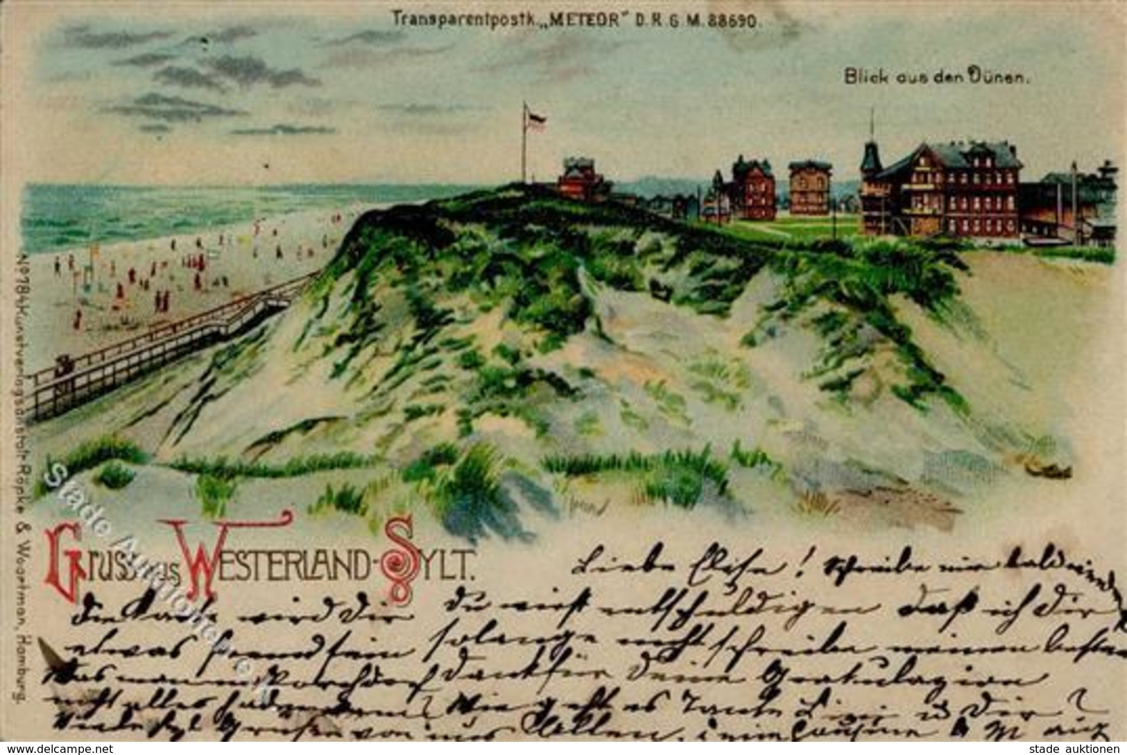 HGL, Verlag Meteor Westerland Sylt 1899 I-II - Halt Gegen Das Licht/Durchscheink.