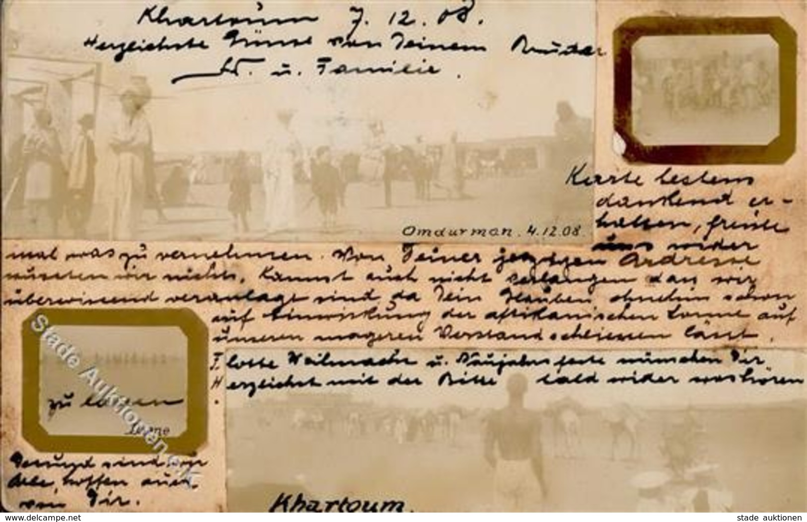 Handgemacht Foto Collage Sudan 1908 II (Stauchung, Flecken) - Zonder Classificatie