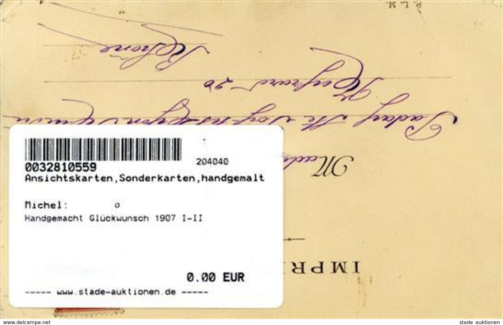 Handgemacht Glückwunsch 1907 I-II - Unclassified