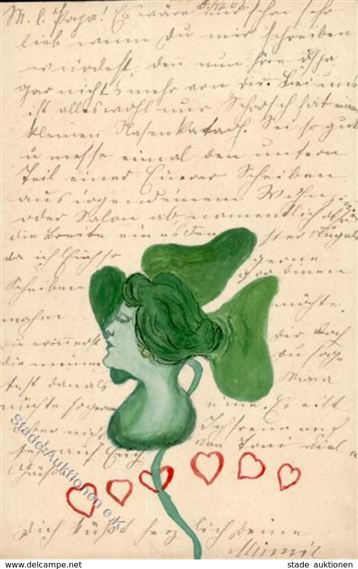 Handgemalt Jugendstil Frau  Künstlerkarte 1908 I-II Art Nouveau Peint à La Main - Unclassified