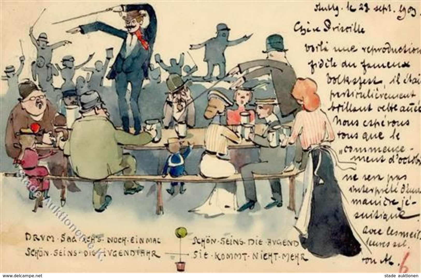 Handgemalt Sign. Lambert, Andi  Künstlerkarte 1903 I-II Peint à La Main - Ohne Zuordnung