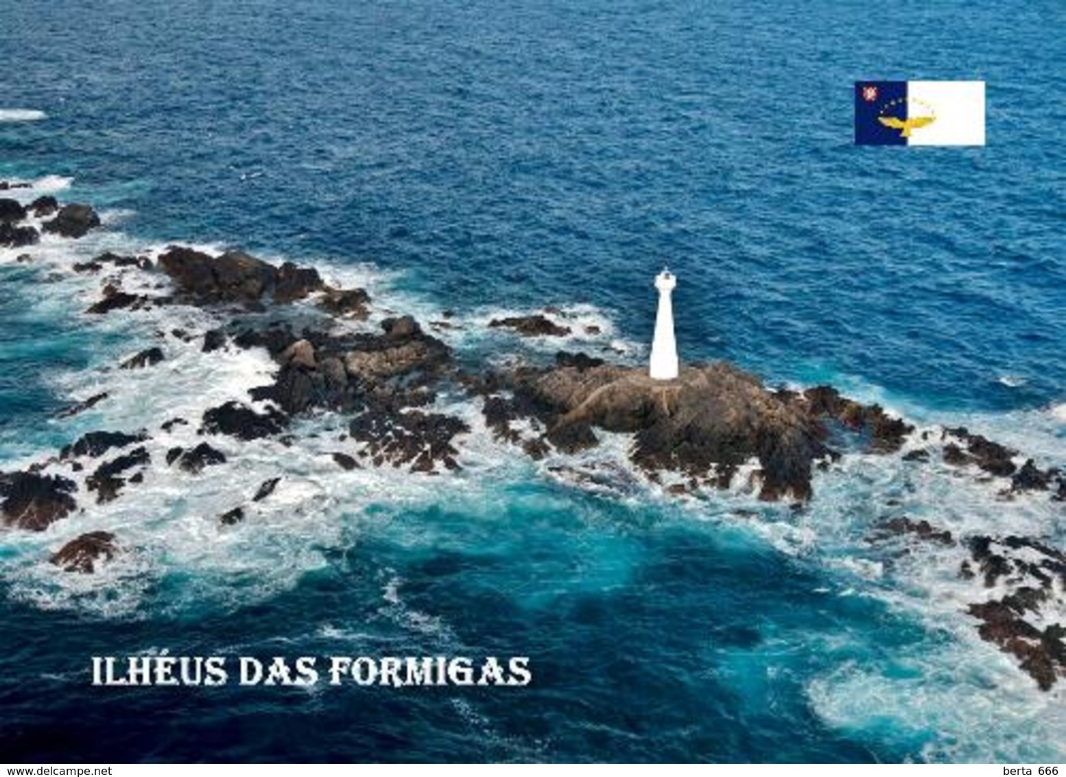 Azores Islands Formigas Islets Aerial View Lighthouse New Postcard Azoren AK - Açores