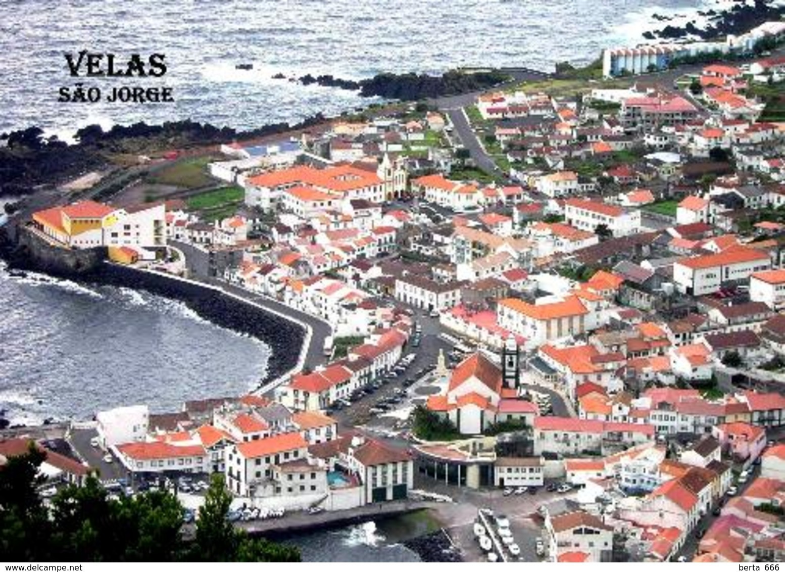 AK Azoren Azores Sao Jorge Velas Aerial View Açores New Postcard - Açores