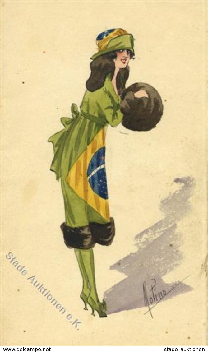Frau Brasilianerin Sign. Mofino Künstlerkarte I-II (keine Ak-Einteilung) - Sin Clasificación