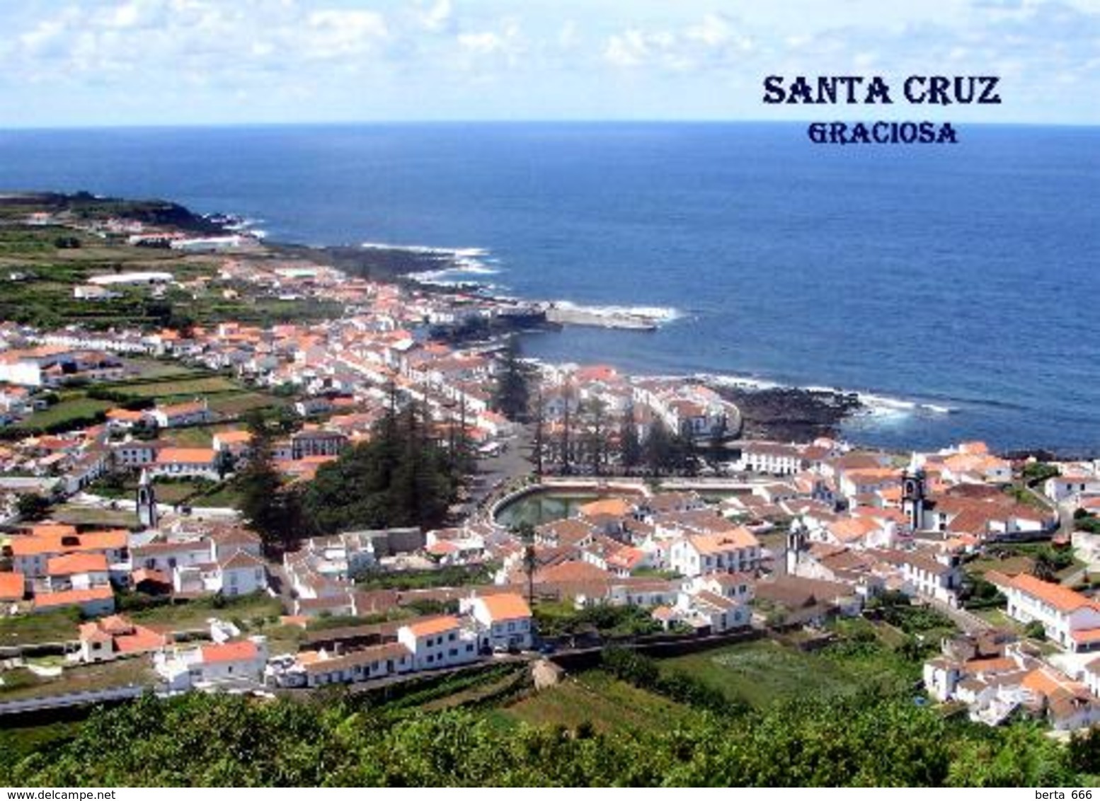 AK Azoren Azores Santa Cruz Aerial View Açores New Postcard - Açores