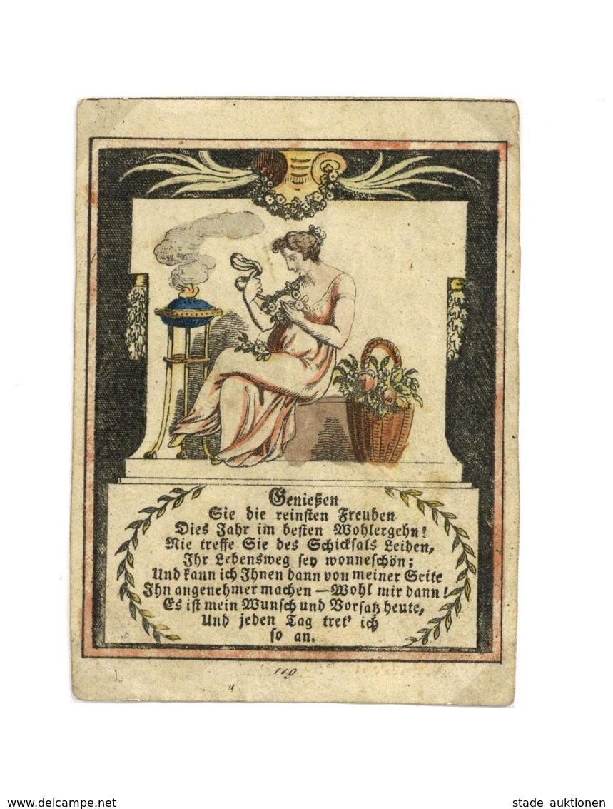 Freundschaftsbild Biedermeier Billet Um 1800-1830 Frau Ca. 7 X 9,5 Cm I-II (leicht Fleckig) - Unclassified