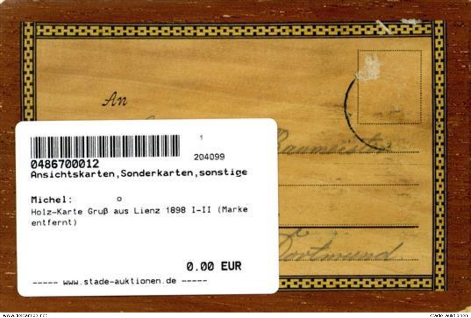 Holz-Karte Gruß Aus Lienz 1898 I-II (Marke Entfernt) Carte En Bois - Unclassified