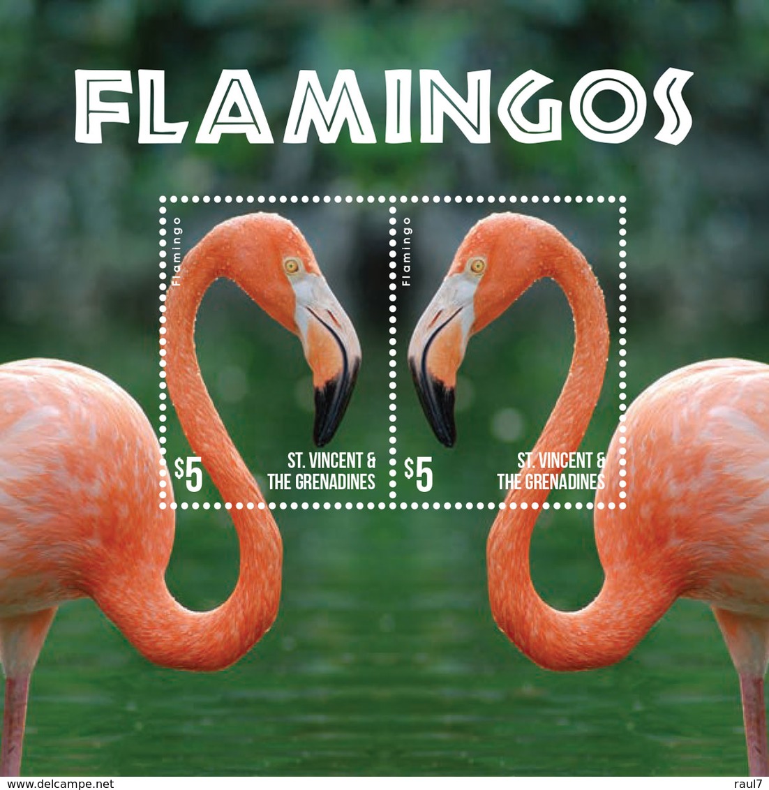 St Vincent 2015 - Faune, Flamands Roses - BF Neufs // Mnh - St.Vincent & Grenadines