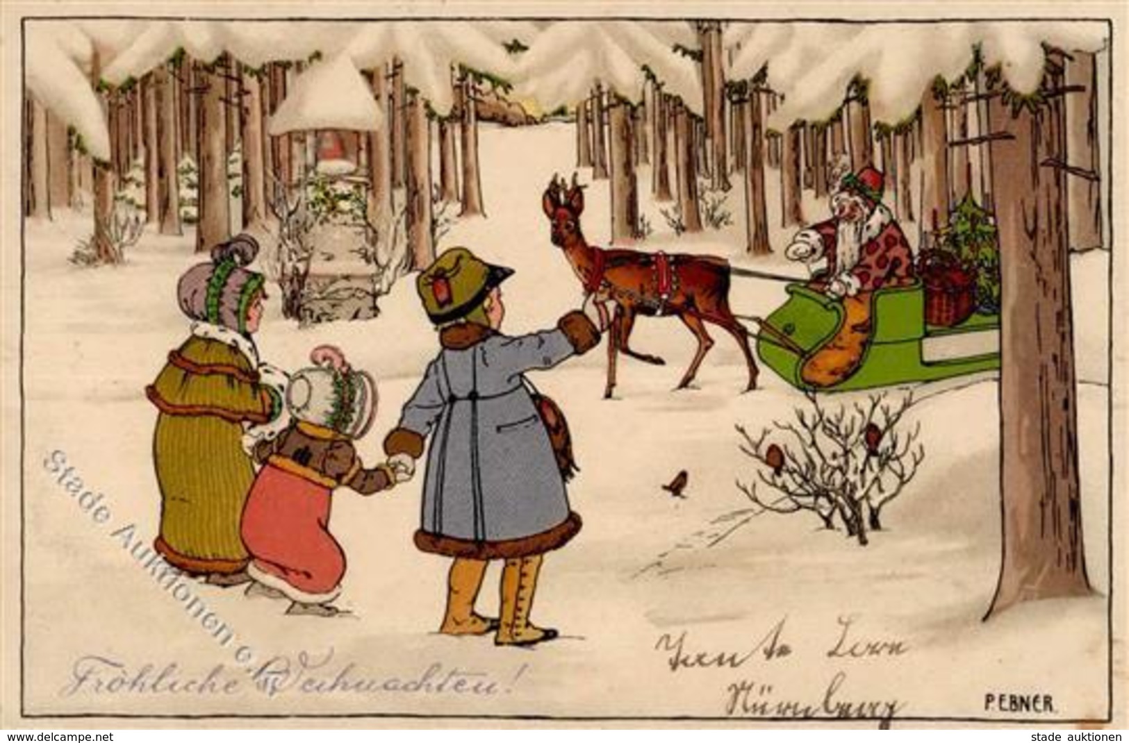 Ebner, Pauli Weihnachtsmann Kinder  Künstlerkarte 1915 I-II Pere Noel - Ebner, Pauli