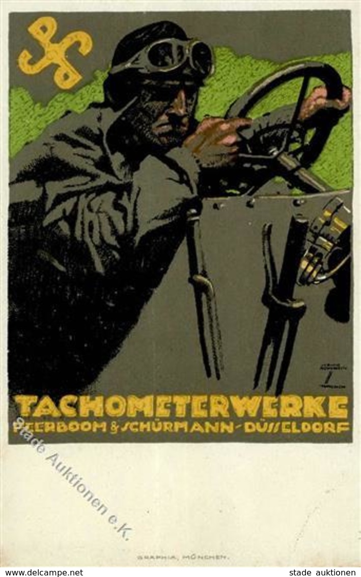 Hohlwein, L. Düsseldorf Tachometerwerke Peerboom & Schürmann Werbe AK I-II - Hohlwein, Ludwig