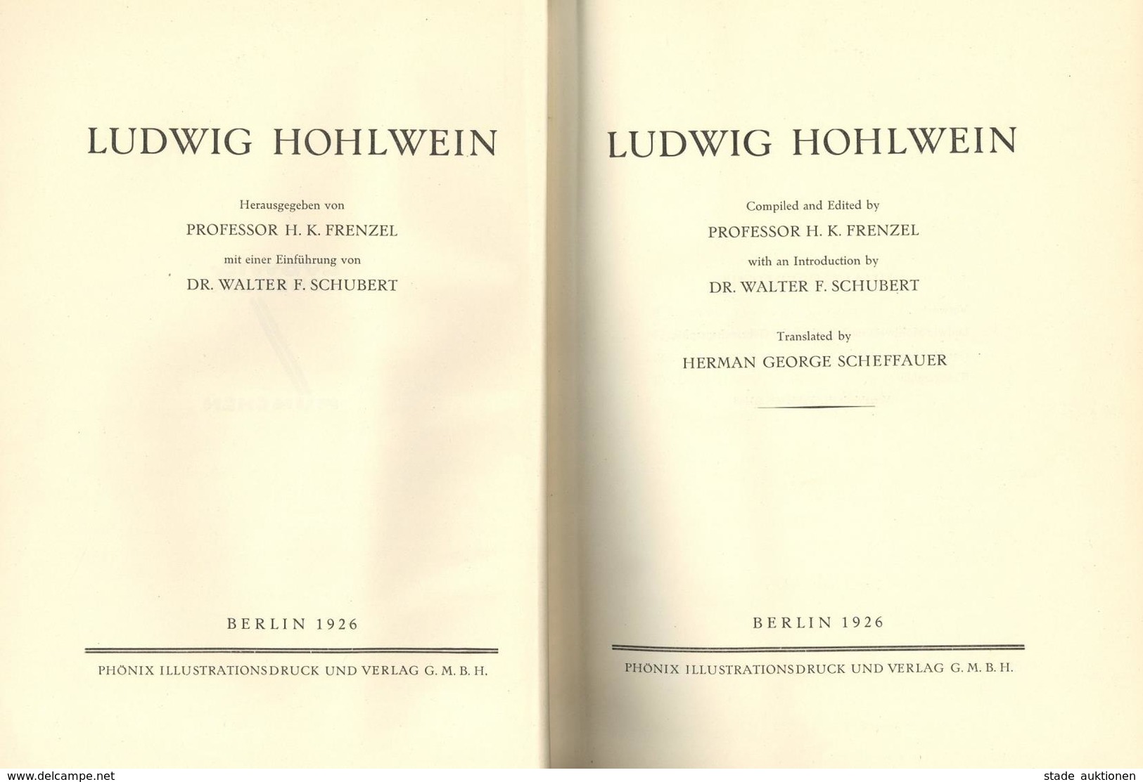 Hohlwein, Ludwig Buch Hrsg. Frenzel, H. K. Prof. 1926 Phönix Illustrationsdruck Und Verlag Text Deutsch Englisch 73 Seit - Hohlwein, Ludwig