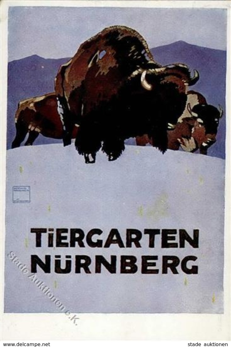 Hohlwein, Ludwig Tiergarten Nürnberg Künstler-Karte I-II - Hohlwein, Ludwig