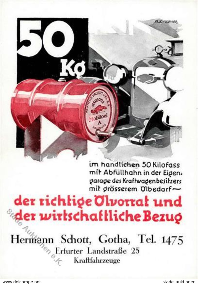 Werbung Auto Gotha (O5800) Gargoyle Mobiloel Hermann Schott Werbe AK I-II Publicite - Werbepostkarten