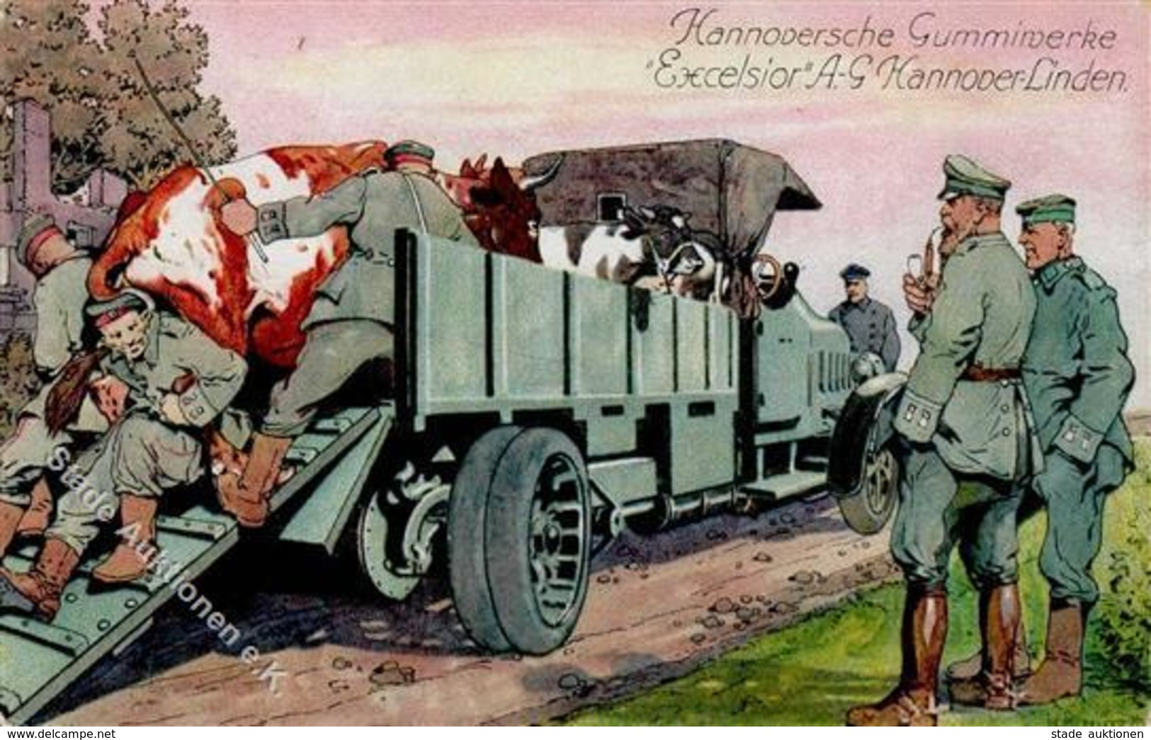 Werbung Auto Hannover (3000) Excelsior Lastwagen Soldaten I-II Publicite - Werbepostkarten
