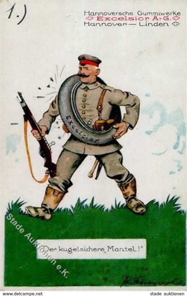 Werbung Auto Hannover (3000) Excelsior Soldat  I-II Publicite - Werbepostkarten