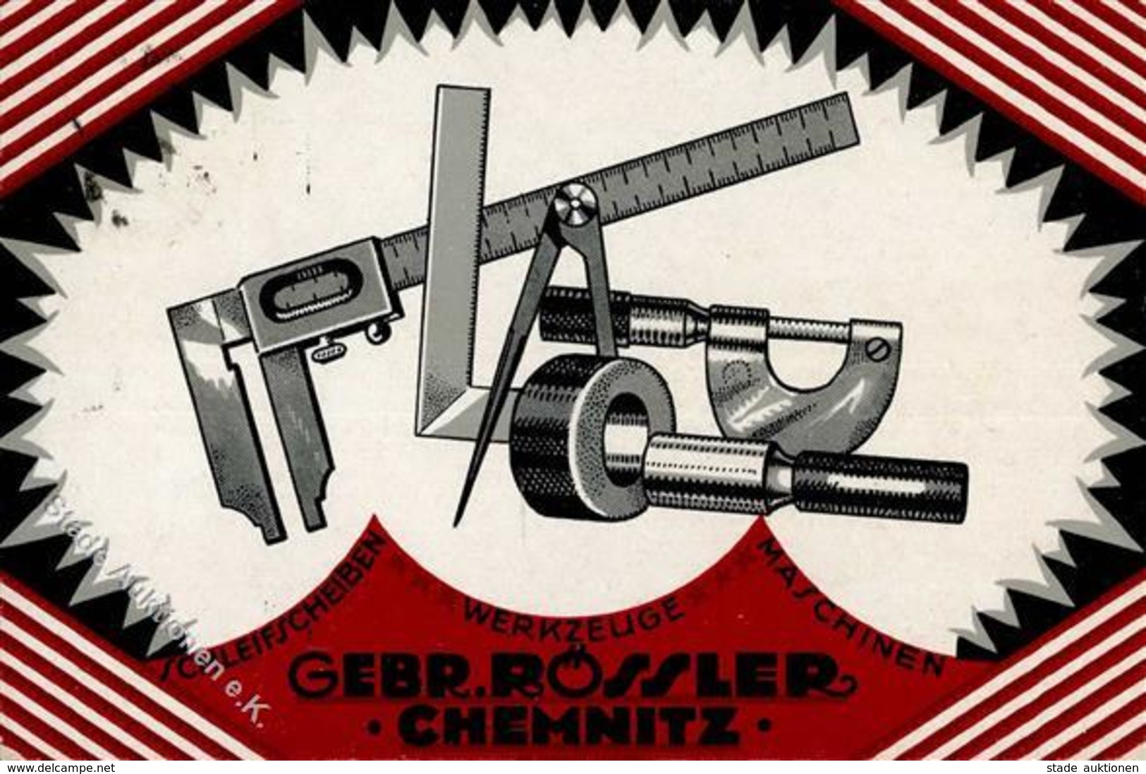 Werbung Chemnitz (O9000) Maschinen Werkzeuge Gebr. Rössler Werbe AK I-II (fleckig) Publicite - Werbepostkarten