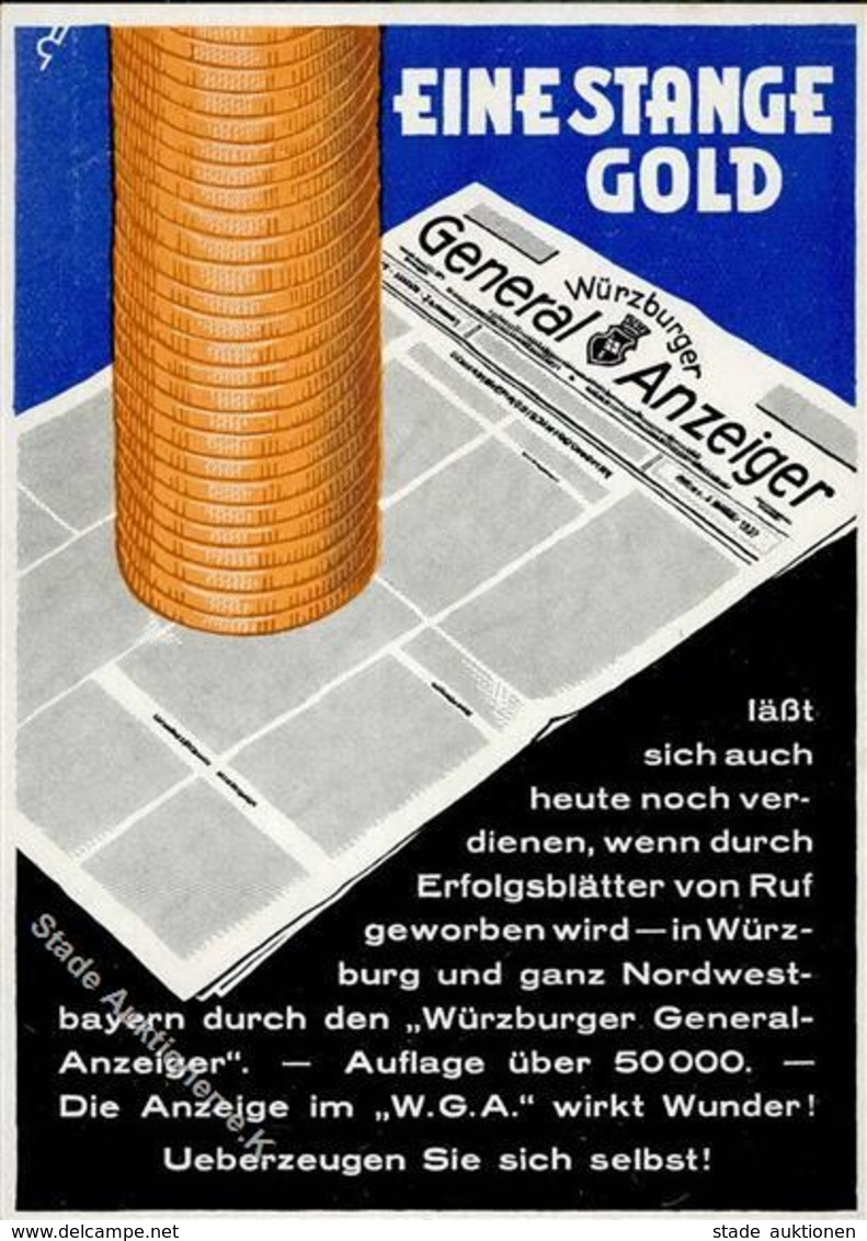 Werbung Druckerzeugnis Würzburger General Anzeiger I-II Publicite - Werbepostkarten