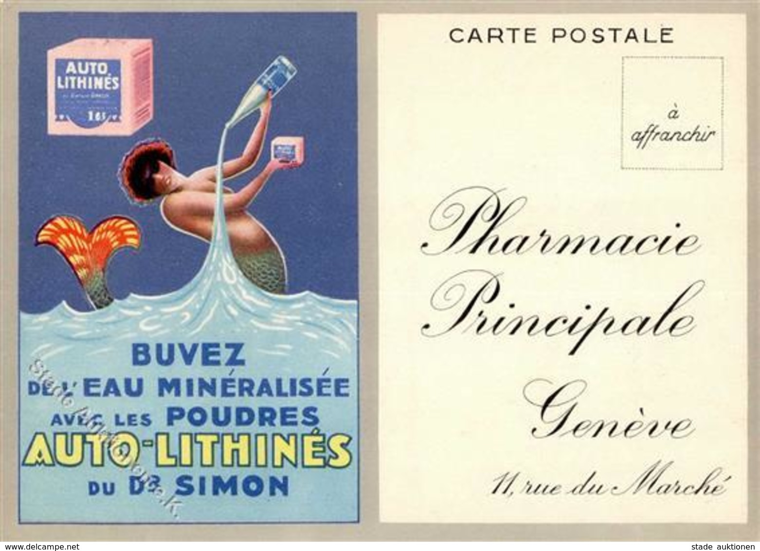 Pharma Werbung Auto Lithines Buvez De L'Eau Mineralisee Werbe AK I-II Publicite - Advertising