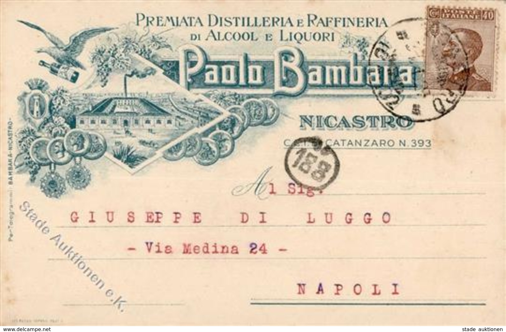 Alkoholwerbung Nicastro (88046) Italien Paolo Bambara Premiata Distilleria I-II - Werbepostkarten