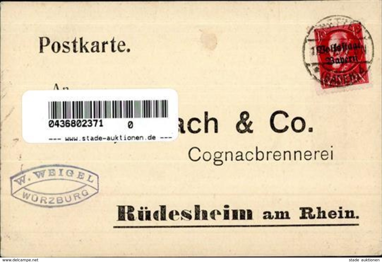 Alkoholwerbung Rüdesheim  (6220) Asbach Cognacbrennerei I-II - Publicité