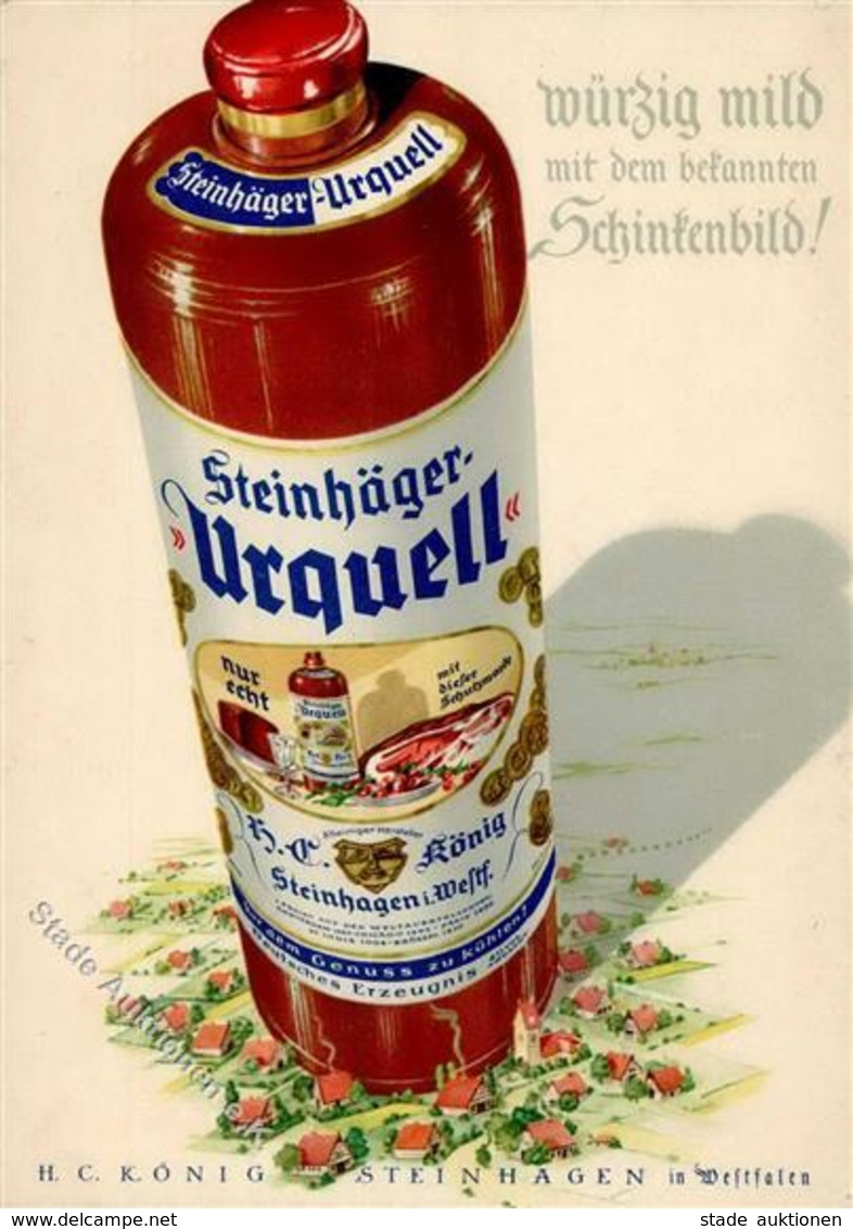 Alkoholwerbung Steinhagen (4803) Steinhäger Urquell Werbe AK I-II - Advertising