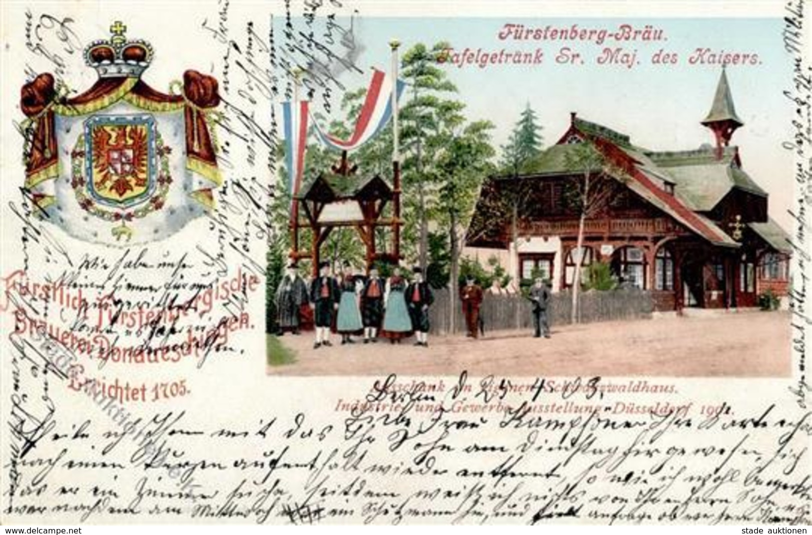 Bier Fürstenberg Bräu Lithographie 1903 I-II Bière - Publicidad