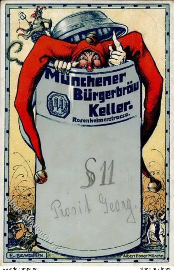 Bier München (8000) Bürgerbräu Keller Karneval I-II Bière - Werbepostkarten