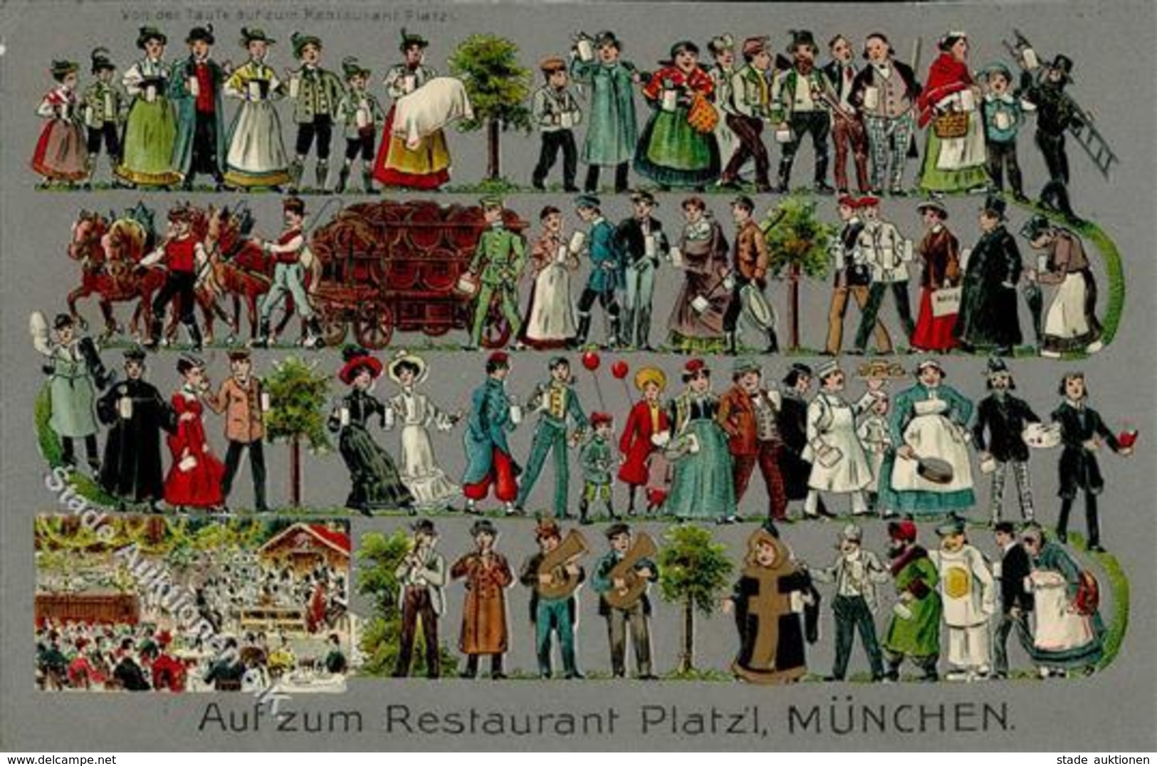 Bier München (8000) Gasthaus Platzl Prägedruck 1914 I-II (Marke Entfernt) Bière - Publicité