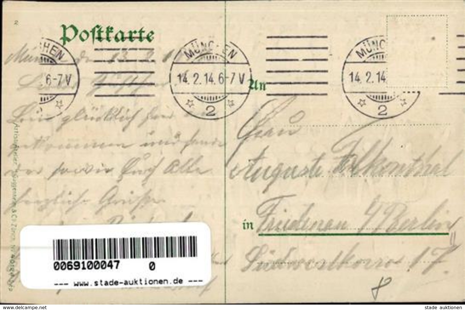 Bier München (8000) Gasthaus Platzl Prägedruck 1914 I-II (Marke Entfernt) Bière - Werbepostkarten