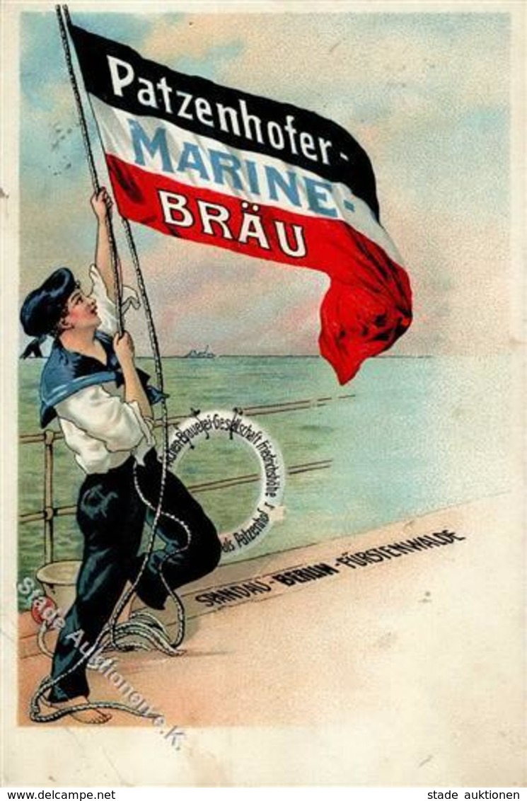 Bier Patzenhofer Marine Bräu 1910 I-II Bière - Advertising