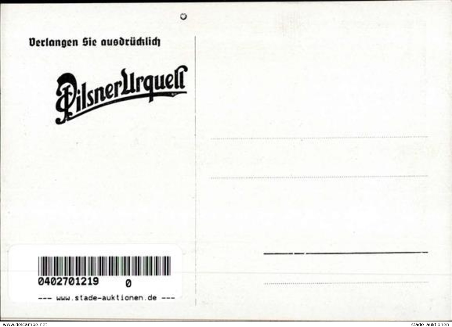 Bier Pilsener Urquell Werbe AK I-II Bière - Publicité