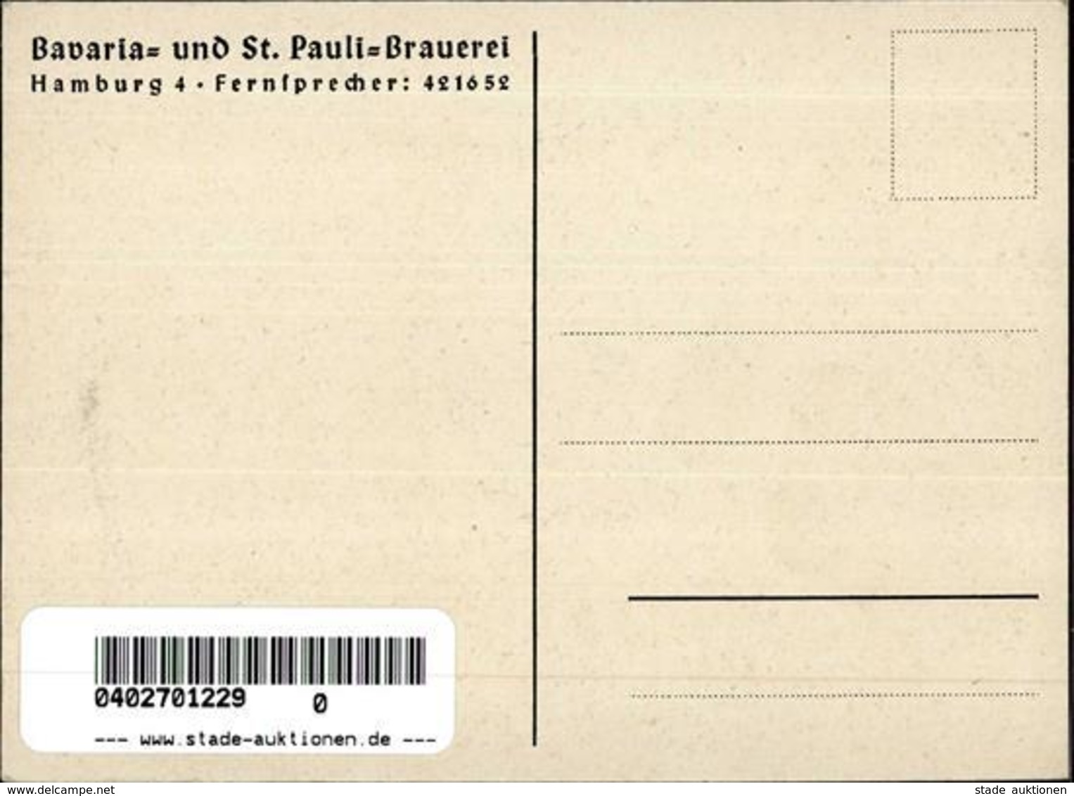 Bier St. Pauli (2000) Bavaria Werbe AK I-II Bière - Werbepostkarten