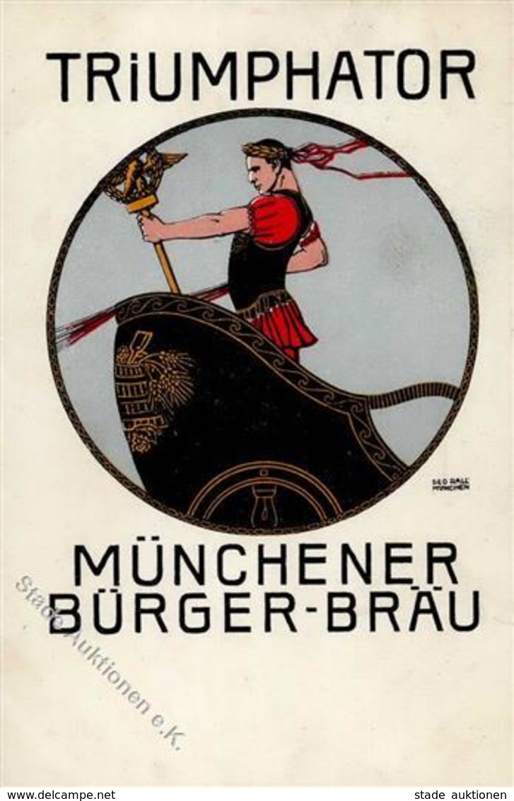 Bier Triumphator Münchner Bürger Bräu 1912 I-II (kleiner Einriss) Bière - Advertising