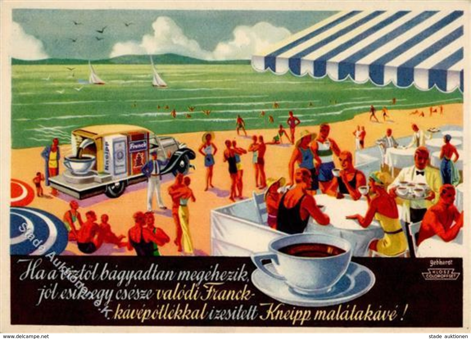 Kaffeewerbung Budapest Ungarn Franck Henrik Fiai Und Kneipp Malatakave Werbe AK I-II - Publicité