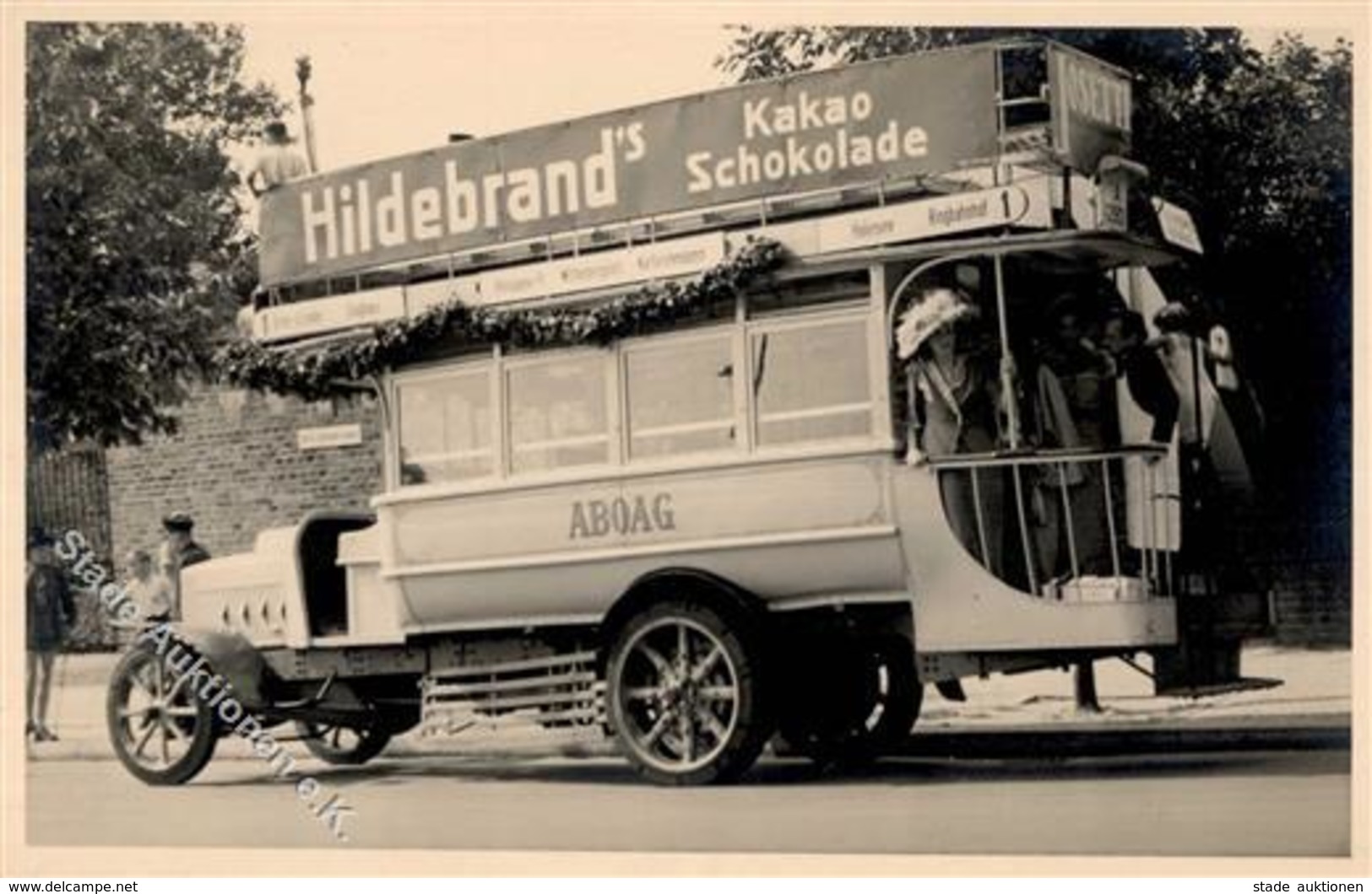 Schokolade Berlin Mitte (1000) Hildebrand Autobus Foto AK I-II - Pubblicitari