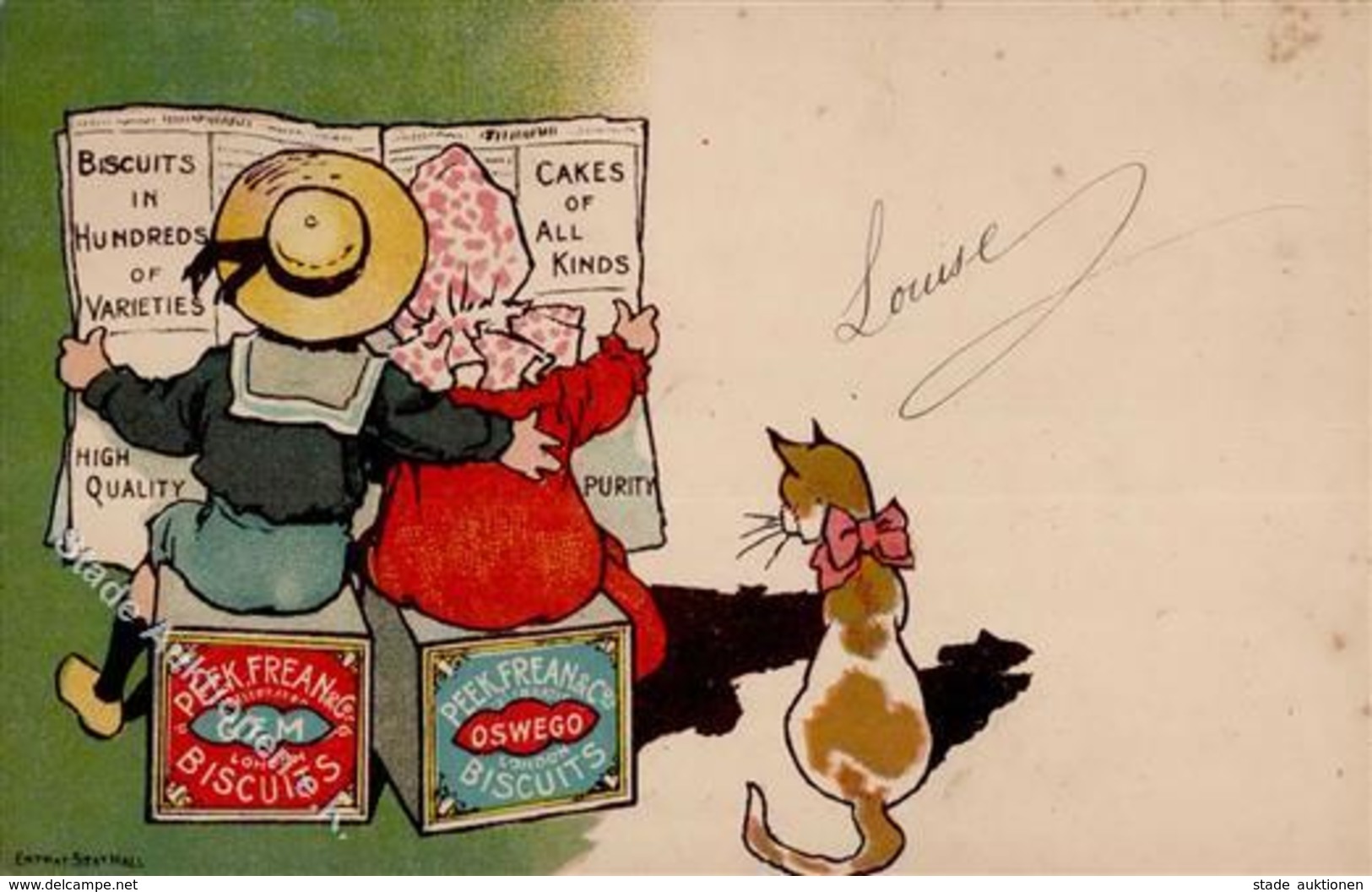 Lebensmittel London Großbritannien Biscuits Peek, Frean & Cie Lithographie 1903 I-II (fleckig) - Werbepostkarten