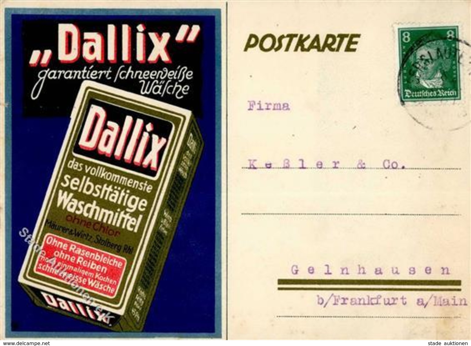 Werbung Kosmetik Stolberg (5190) Dallix Das Selbsttätige Waschmittel Mäurer & Wirtz Werbe AK I-II Publicite - Advertising