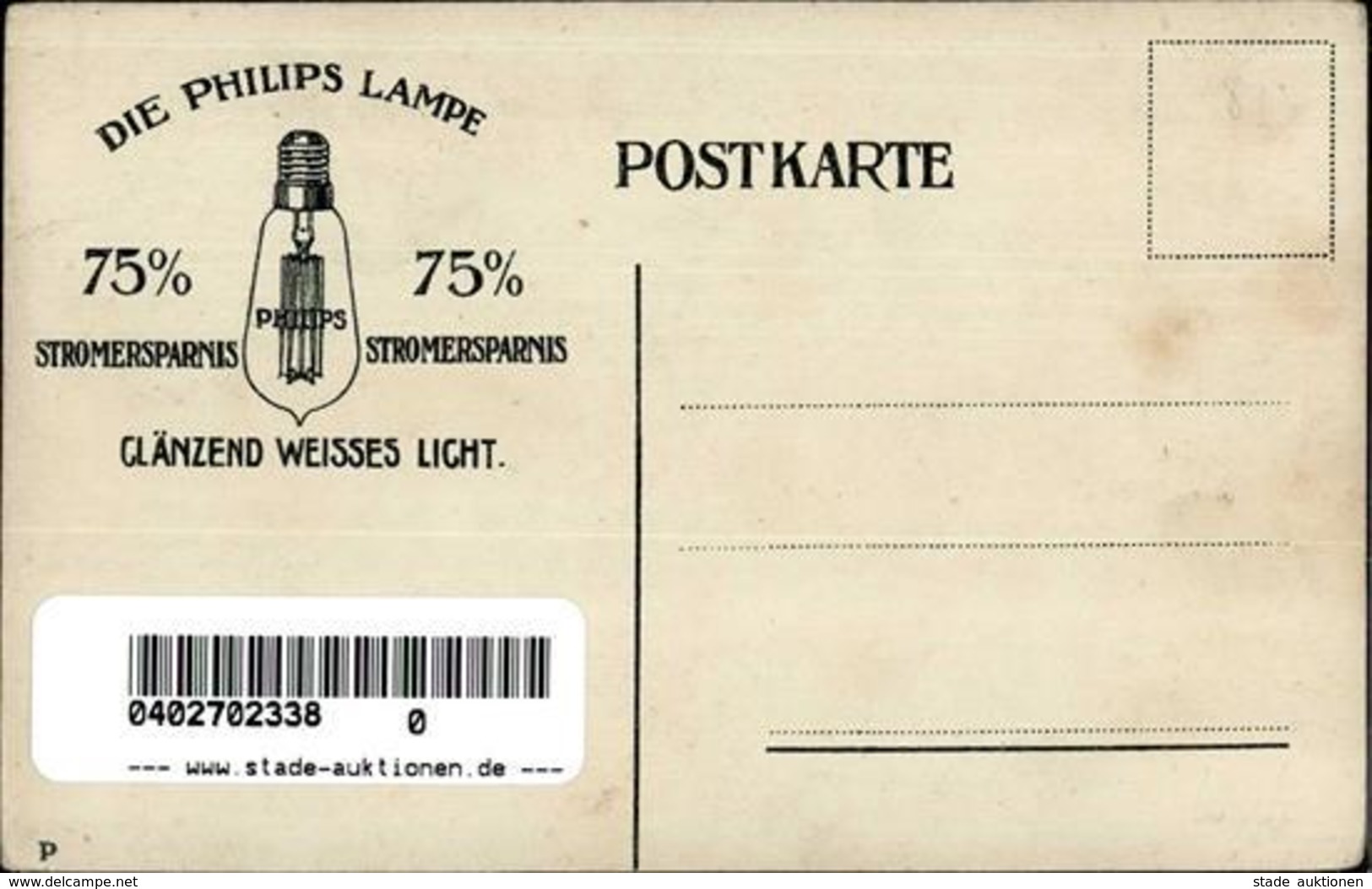 Lampe Philips Lampe Werbe AK I-II - Werbepostkarten