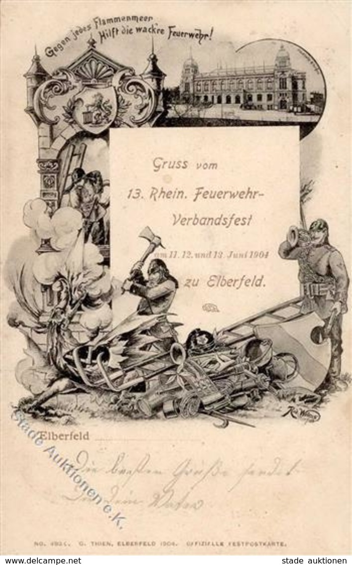 Feuerwehr Elberfeld Verbandsfest 1904 I-II Pompiers - Firemen