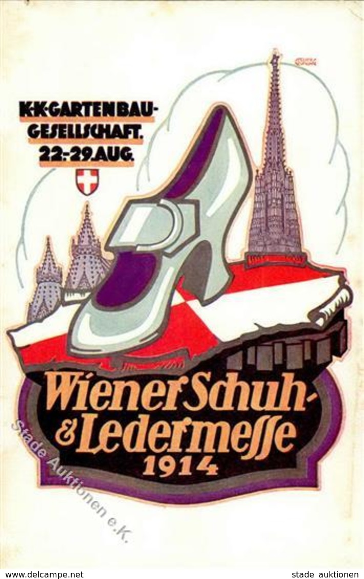 Schuster Wiener Schuh Und Ledermesse Werbe AK 1914 I-II (fleckig, Eckbug) - Sonstige & Ohne Zuordnung