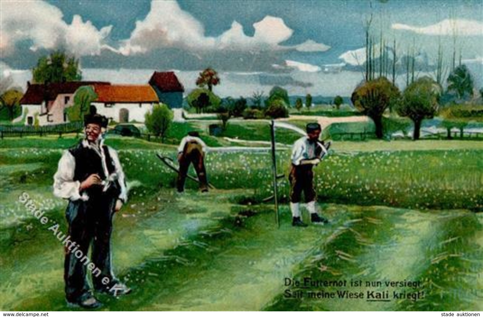 Landwirtschaft Düngermittel Kali Künstlerkarte I-II Paysans - Esposizioni