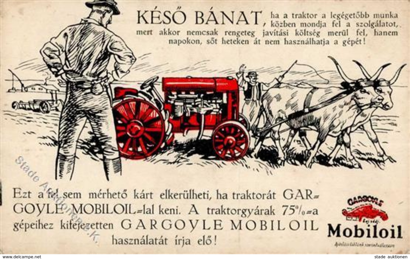 Traktor Gargoyle Mobiloil Werbe AK I-II - Ausstellungen