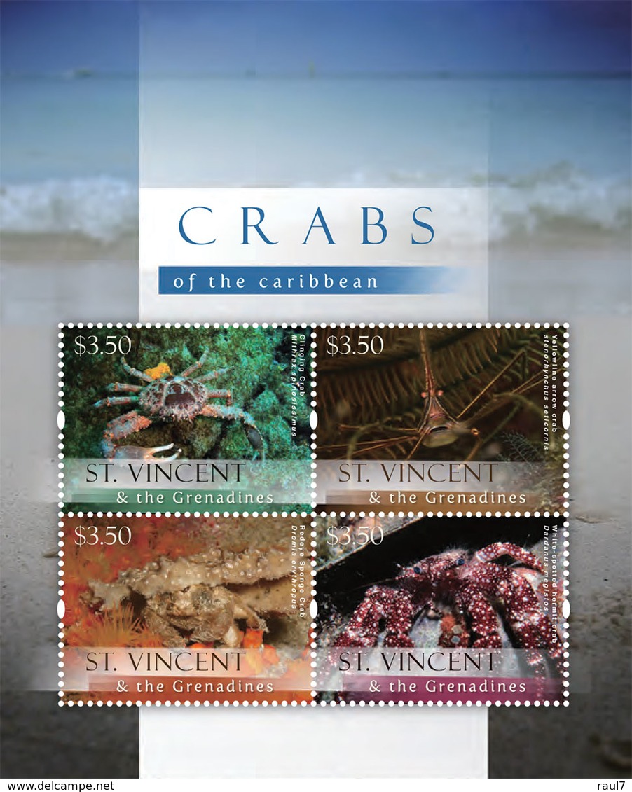 St Vincent 2013 - Faune Marine, Crabes - BF 4 Val Neuf // Mnh - St.Vincent & Grenadines