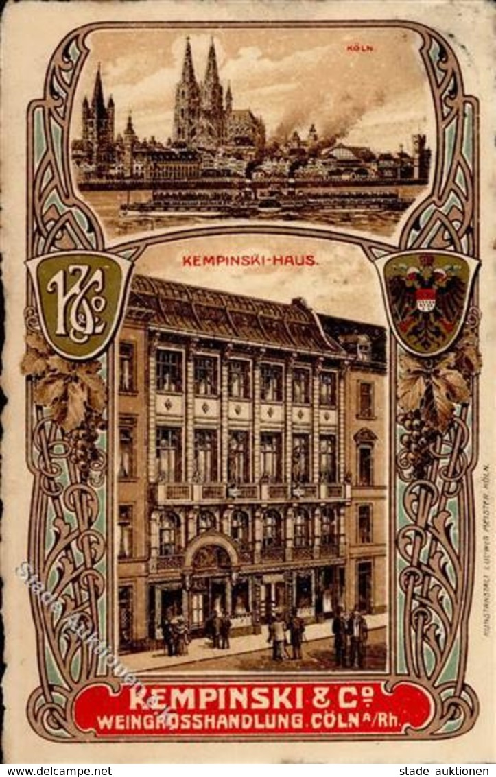 Wein Köln (5000) Weingroßhandlung Kempinski 1909 I-II Vigne - Ausstellungen